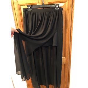 Long sheer black skirt